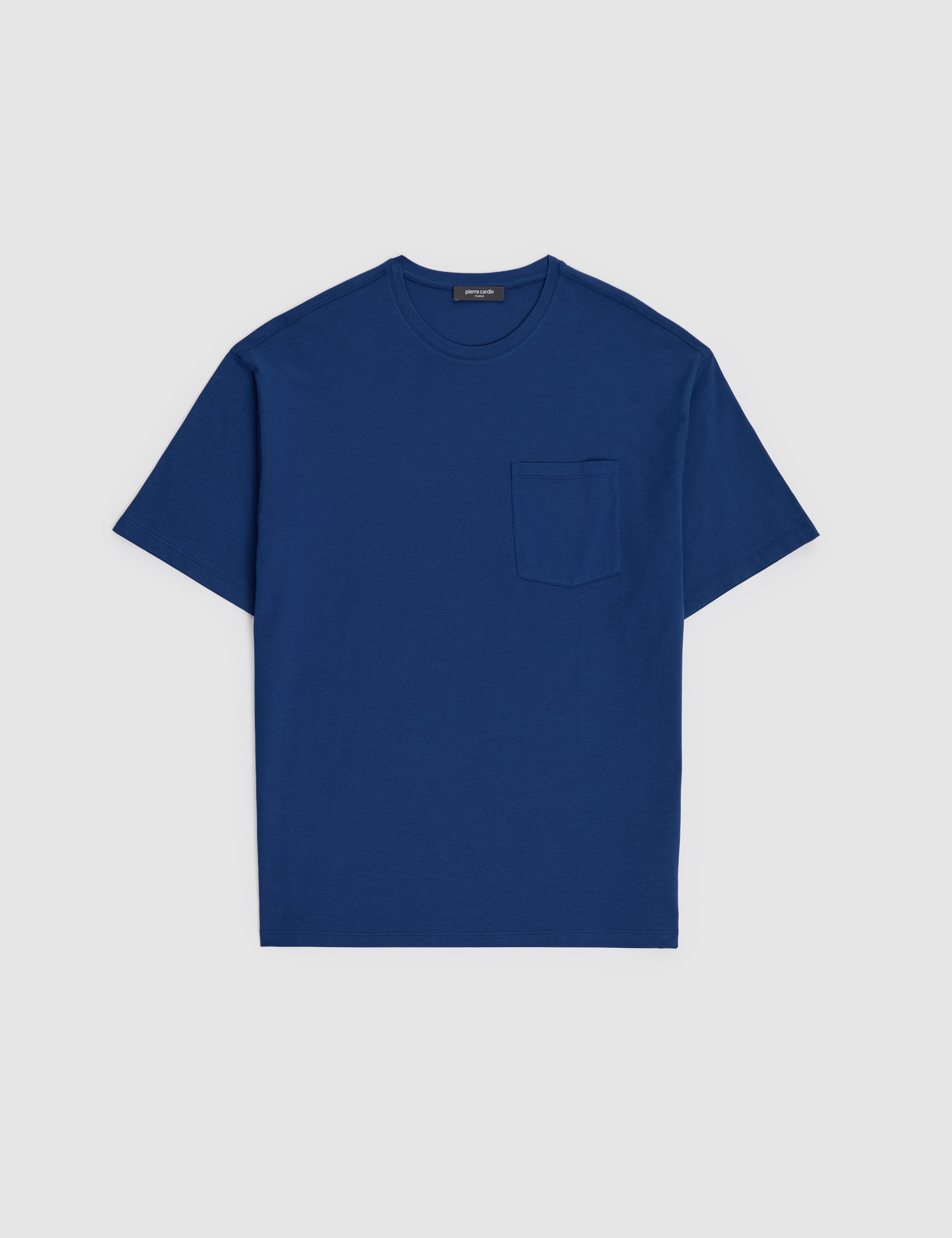 Açık Lacivert Comfort Fit %100 Pamuk Bisiklet Yaka Basic Tişört