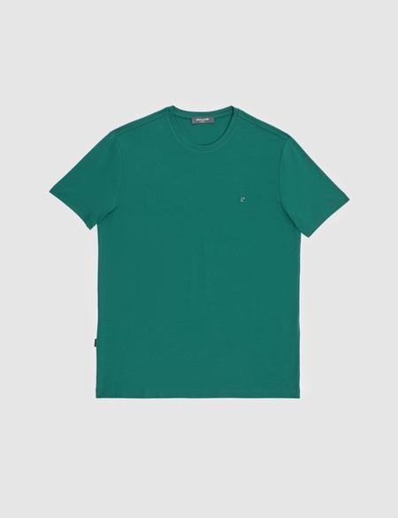Koyu Yeşil Slim Fit %100 Pamuk Bisiklet Yaka Basic Tişört - 50325307106