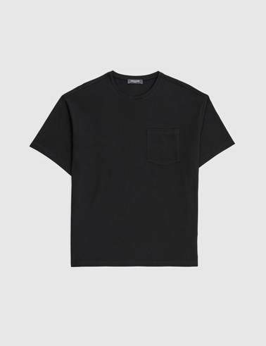 Siyah Comfort Fit %100 Pamuk Bisiklet Yaka Basic Tişört