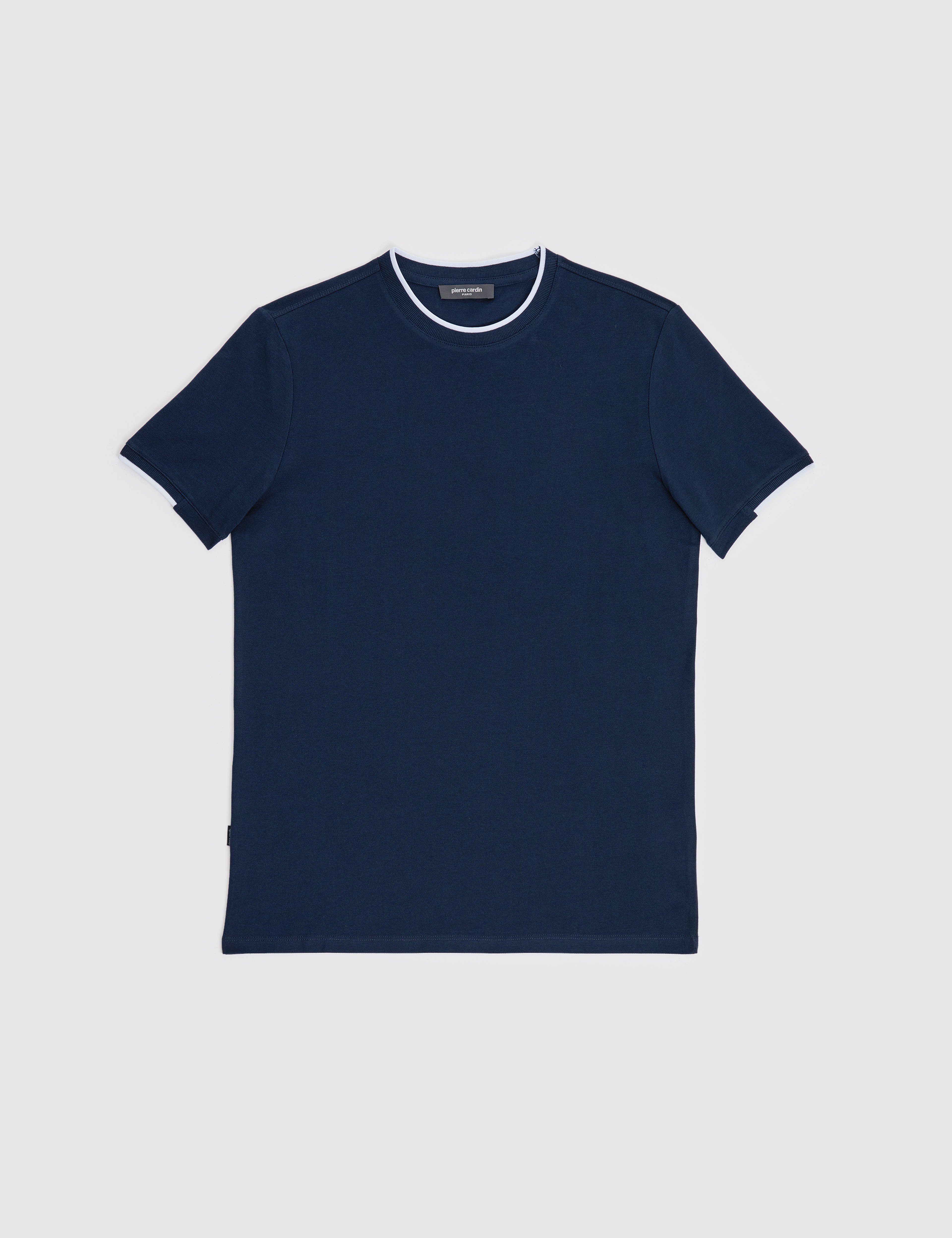 Lacivert Slim Fit %100 Pamuk Bisiklet Yaka Tişört - Image 6