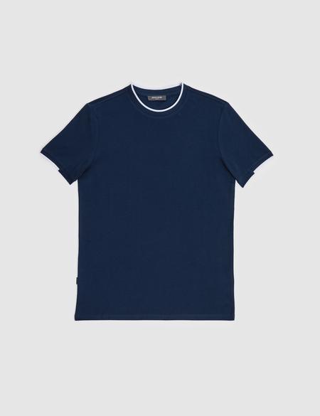 Lacivert Slim Fit %100 Pamuk Bisiklet Yaka Tişört - 50327865019