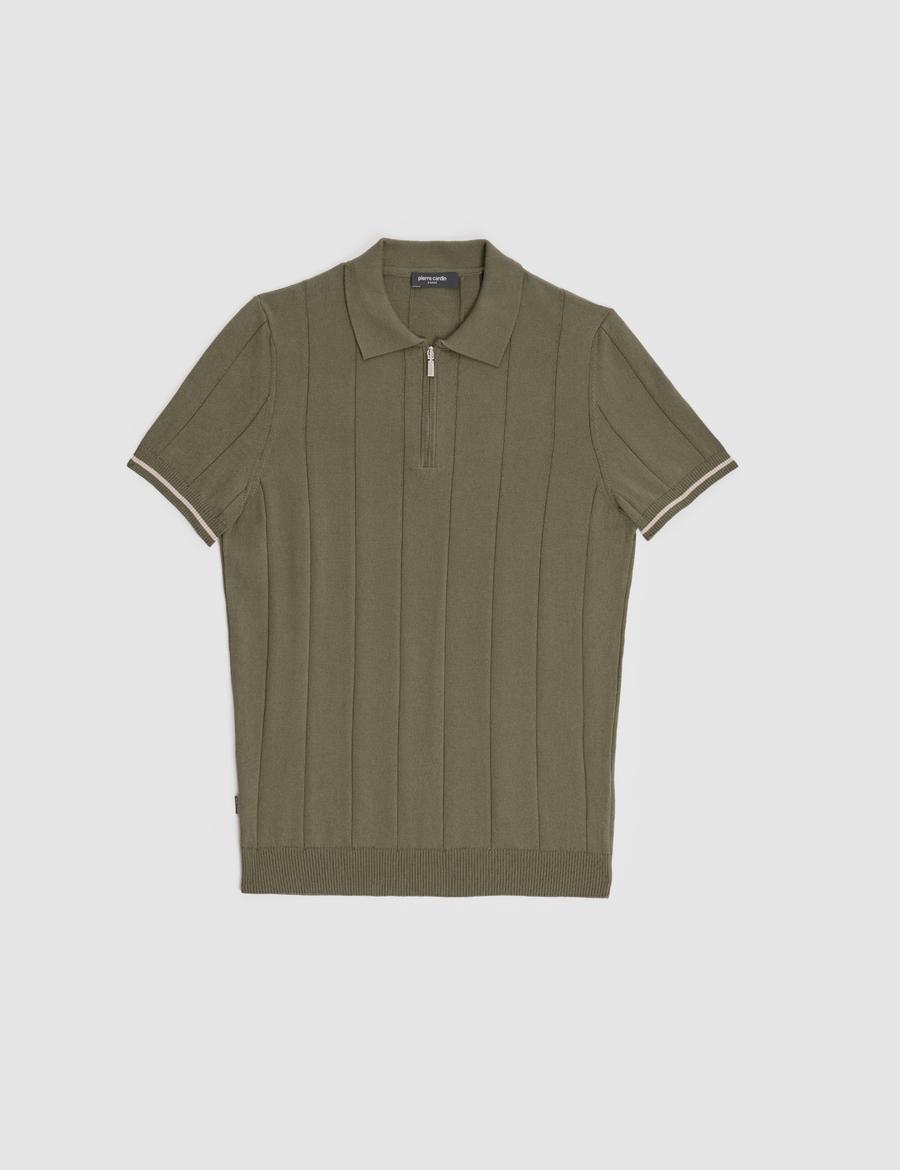 Haki Slim Fit Polo Yaka Triko Tişört