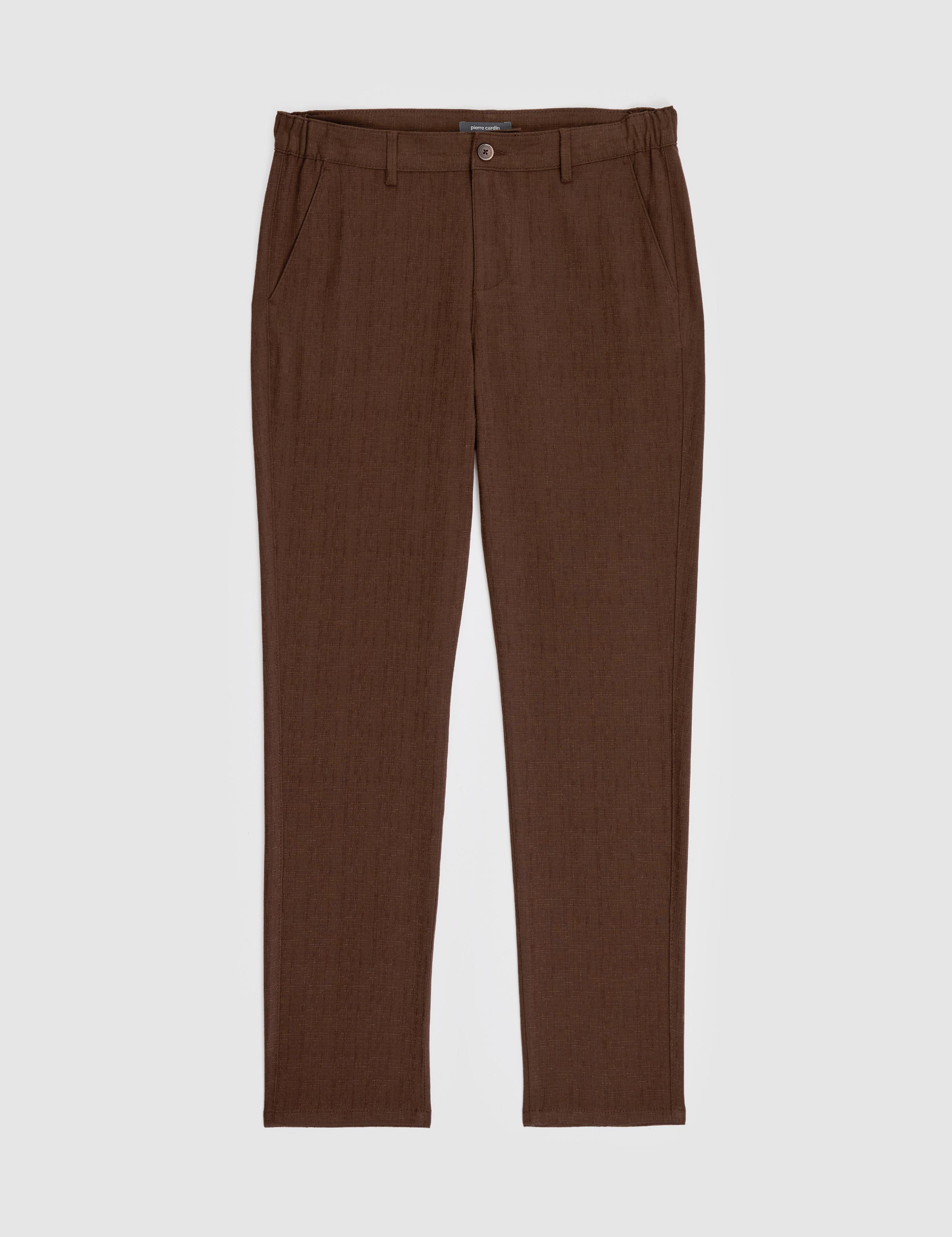Koyu Kahverengi Slim Fit Kanvas Pantolon