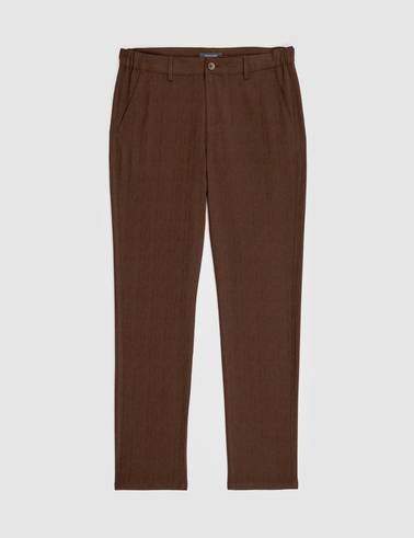 Koyu Kahverengi Slim Fit Kanvas Pantolon