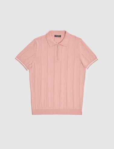 Somon Slim Fit %100 Pamuk Fermuarlı Polo Yaka Triko Tişört