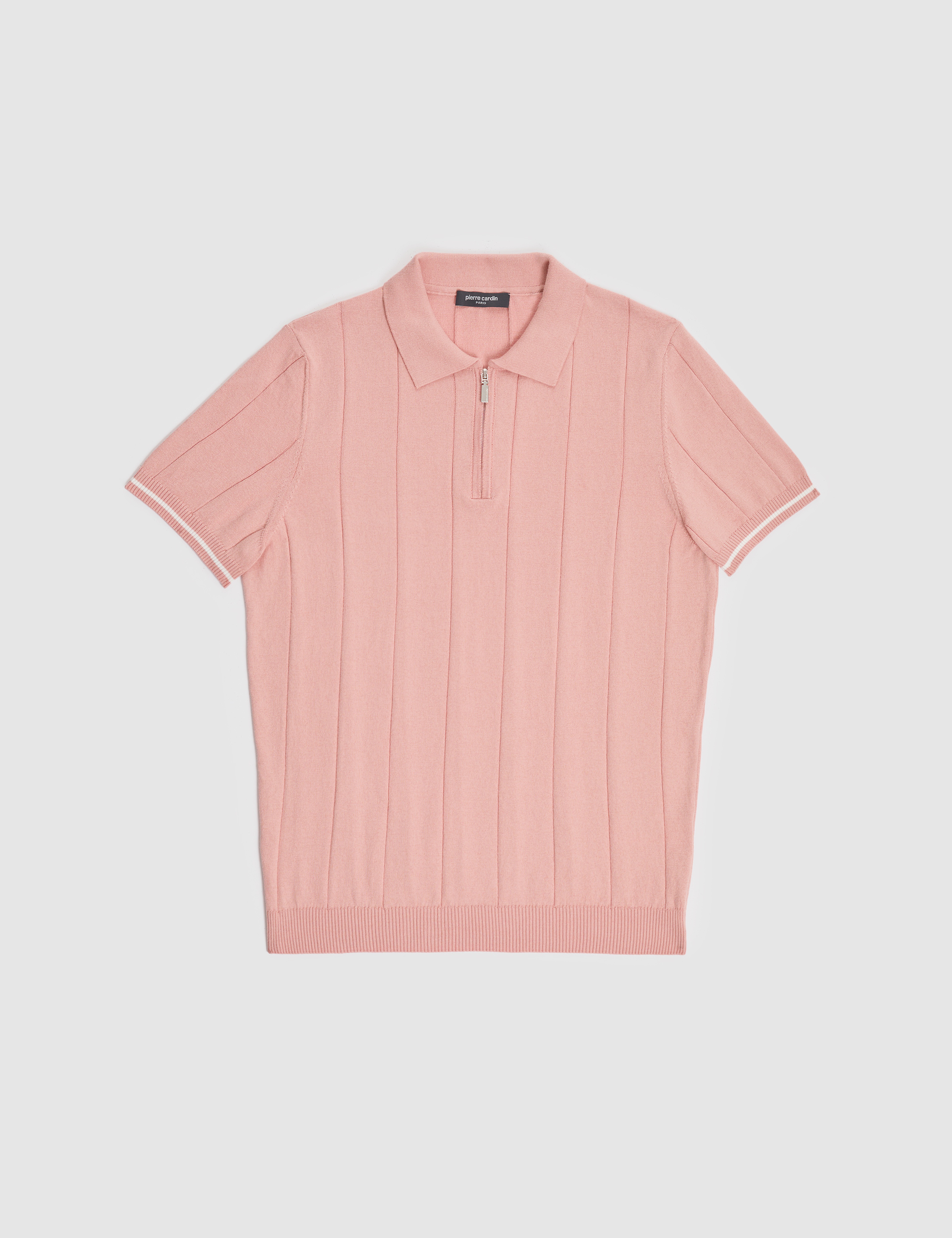 Somon Slim Fit %100 Pamuk Fermuarlı Polo Yaka Triko Tişört - Image 6