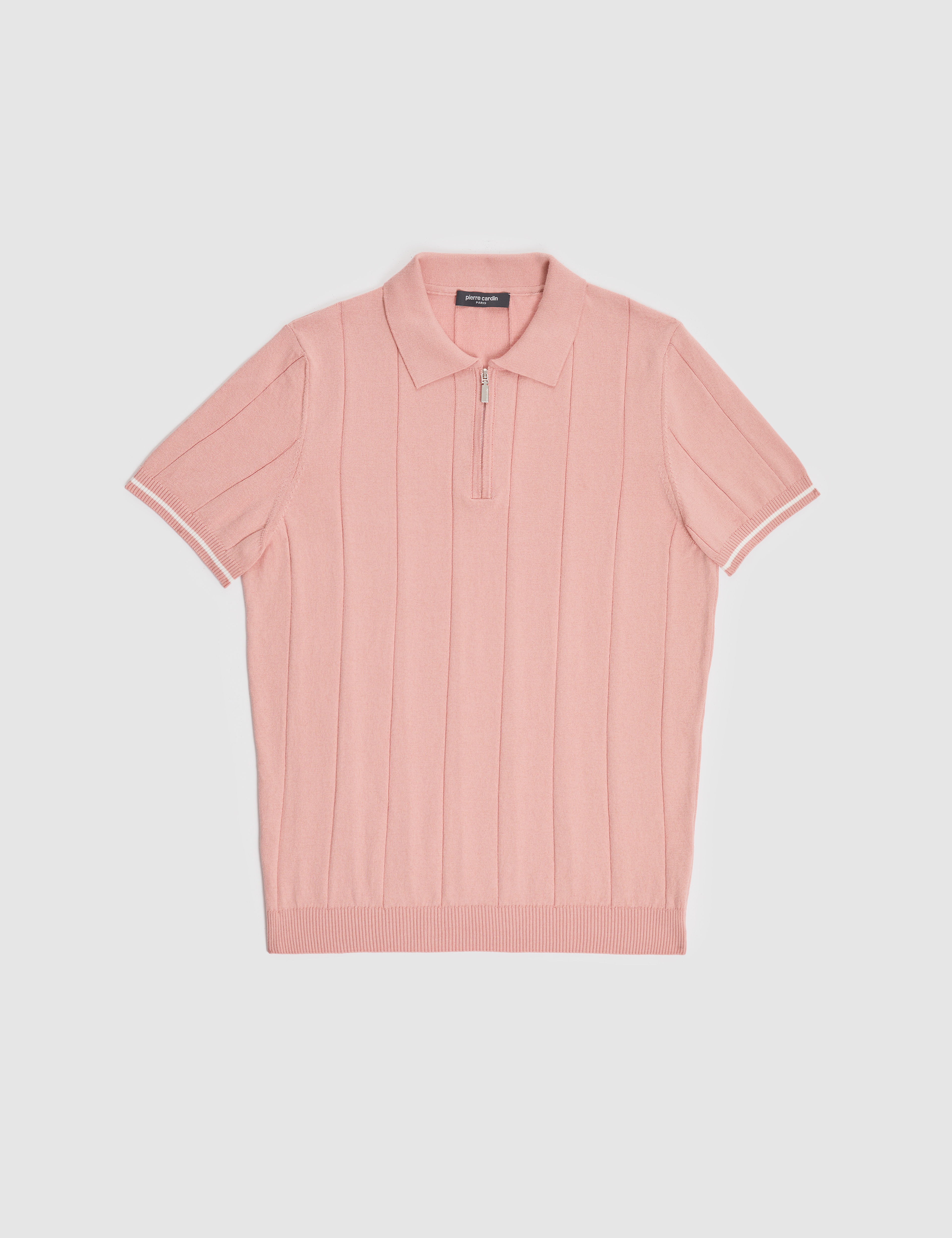 Somon Slim Fit %100 Pamuk Fermuarlı Polo Yaka Triko Tişört