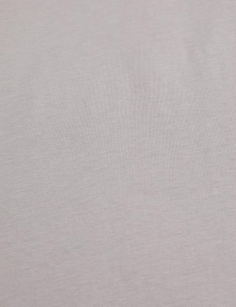 Gri Slim Fit  %100 Pamuk Bisiklet Yaka Basic Tişört