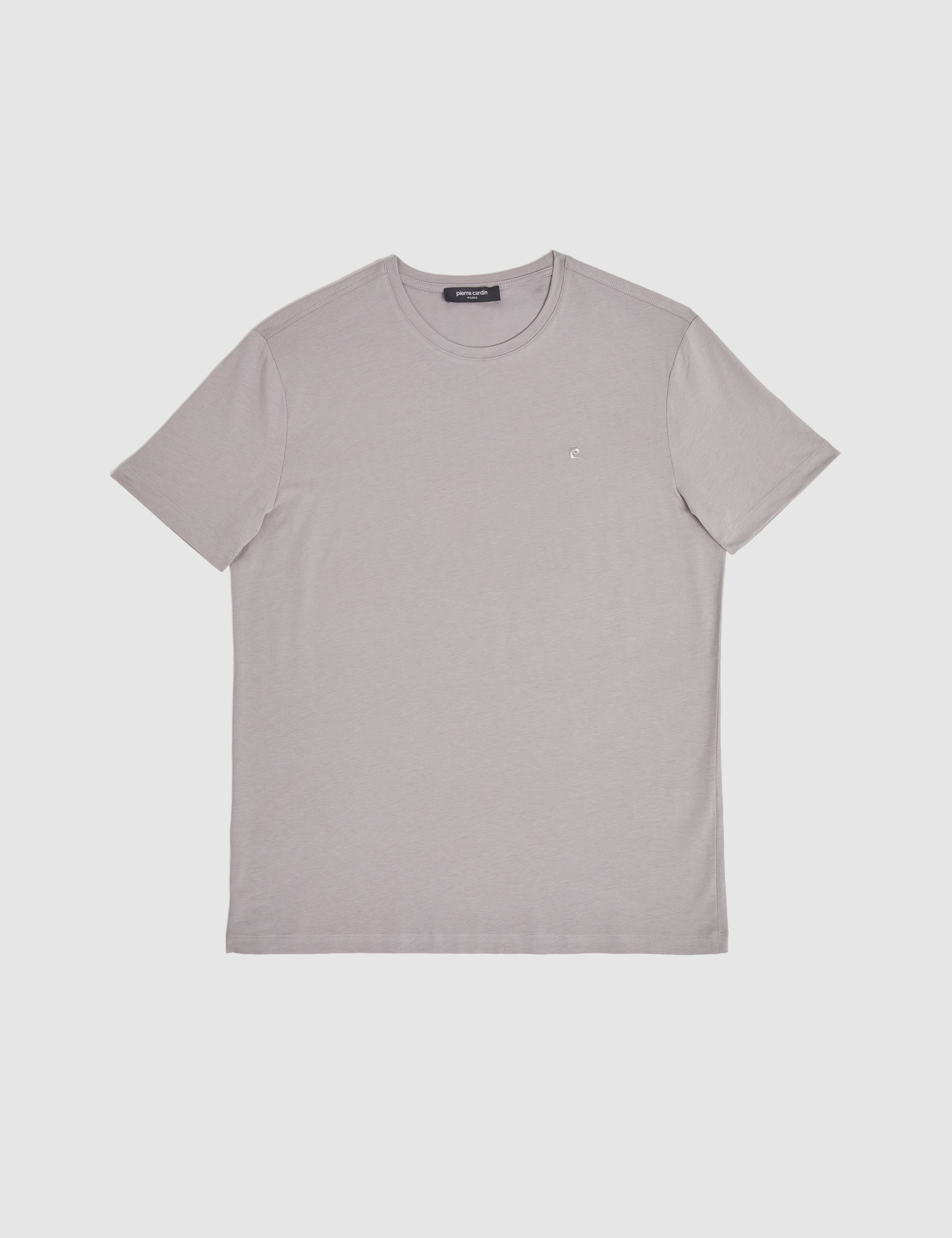 Gri Slim Fit %100 Pamuk Bisiklet Yaka Basic Tişört - Image 6