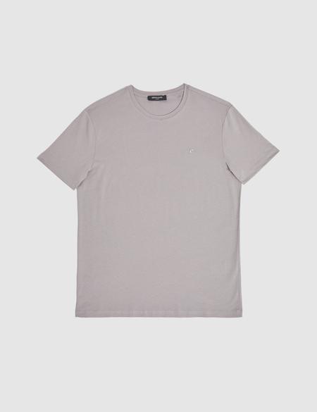 Gri Slim Fit  %100 Pamuk Bisiklet Yaka Basic Tişört - 50325307065