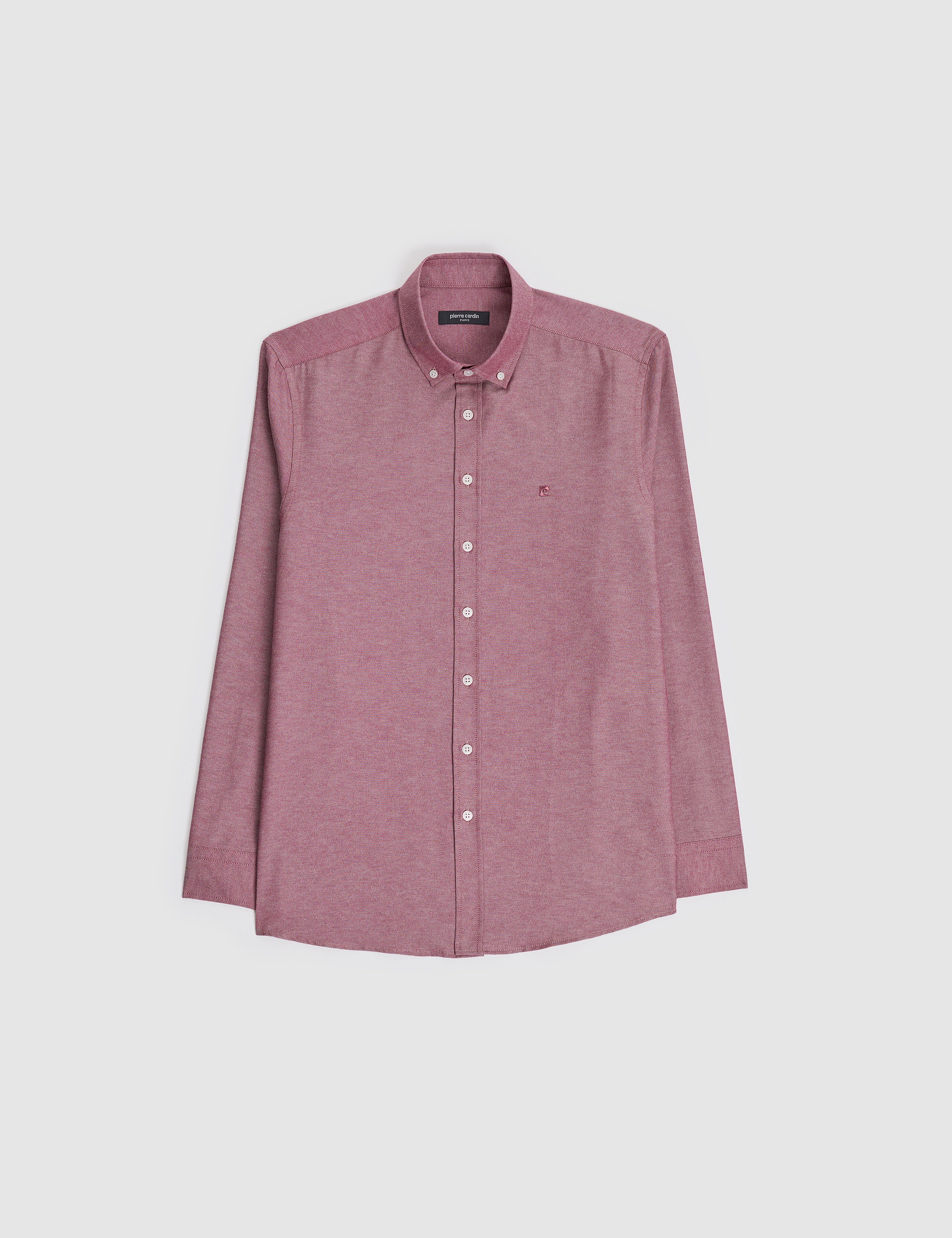 Bordo Oxford Slim Fit Kolay Ütülenebilir Gömlek