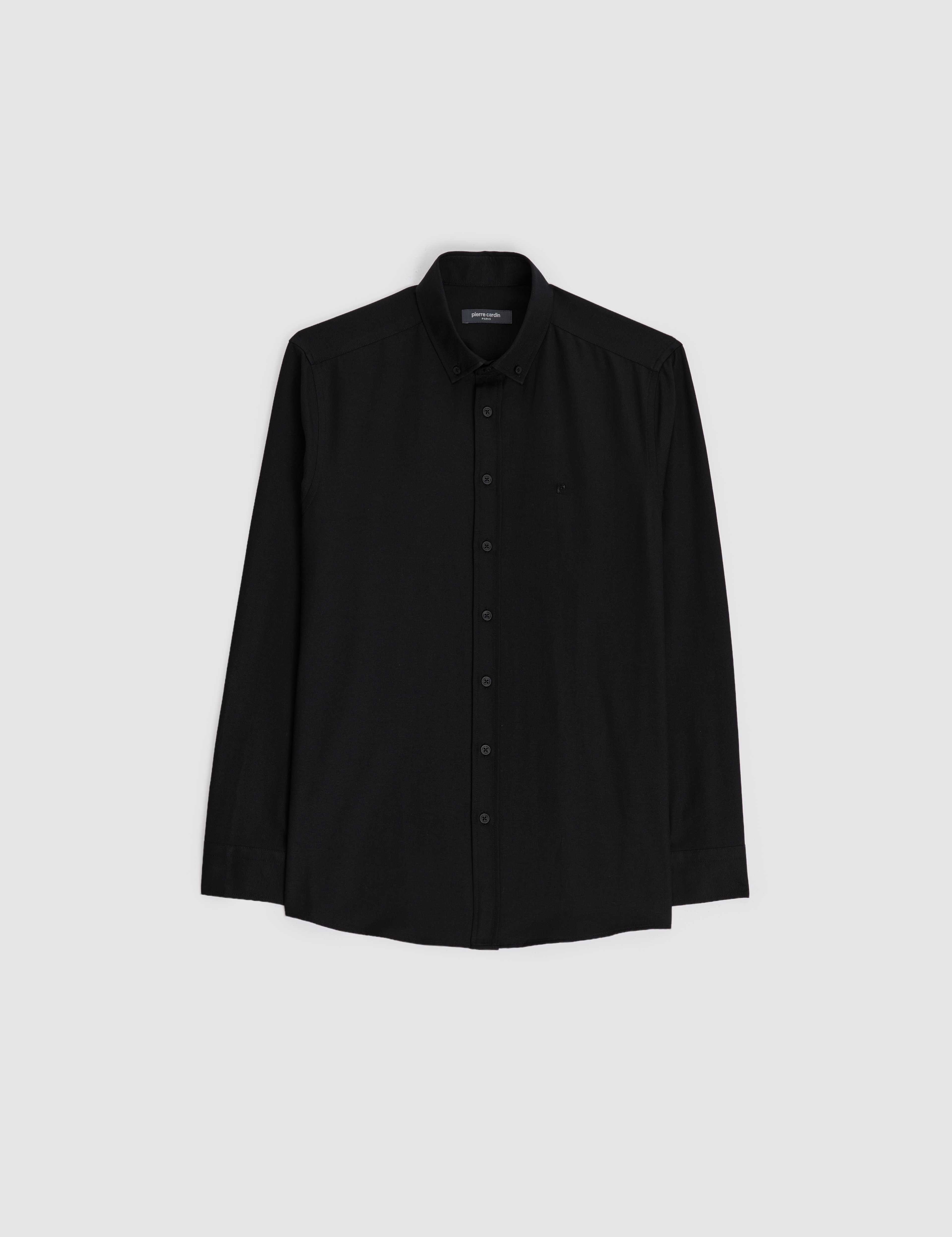 Siyah Oxford Slim Fit Kolay Ütülenebilir Gömlek - Image 6