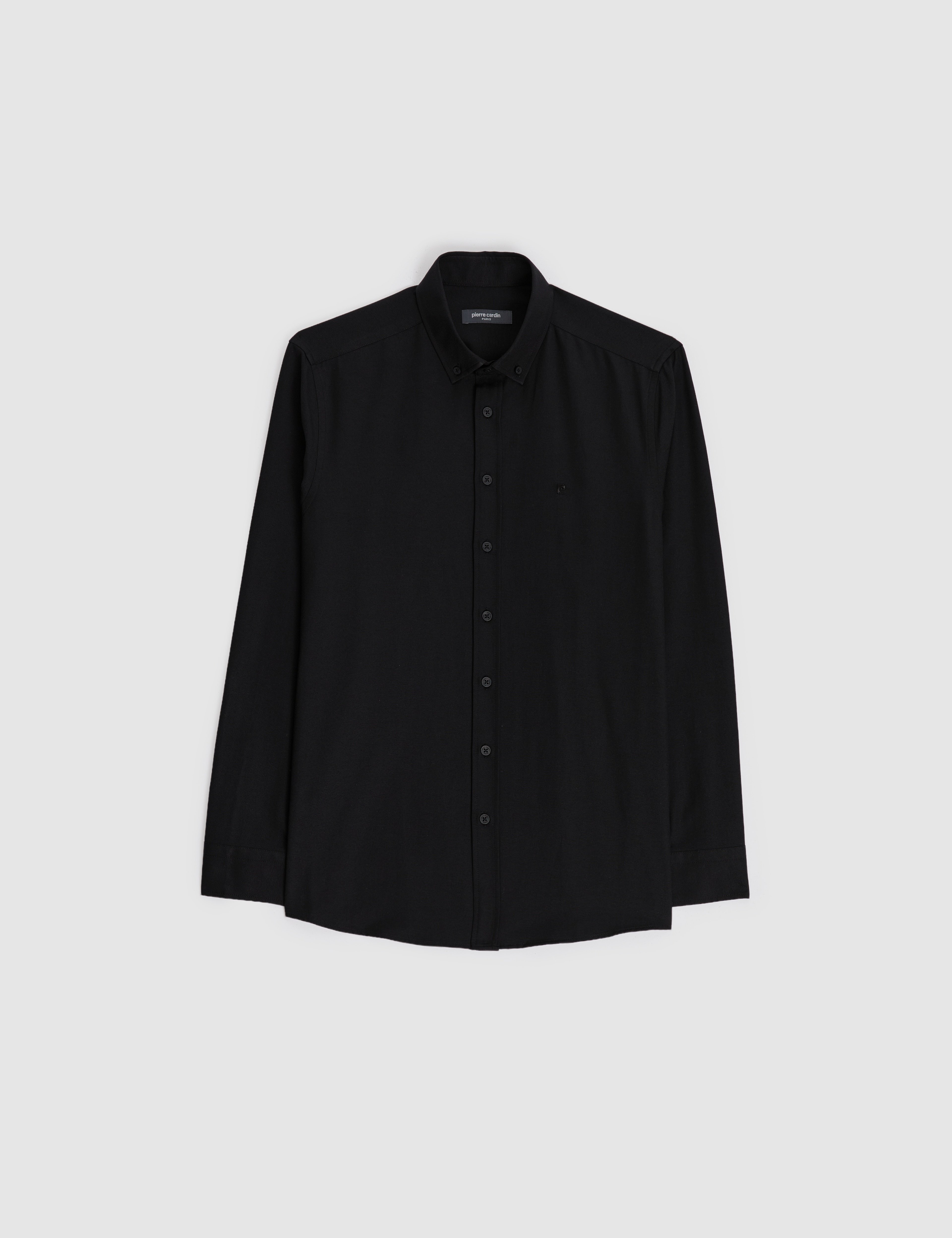 Siyah Oxford Slim Fit Kolay Ütülenebilir Gömlek