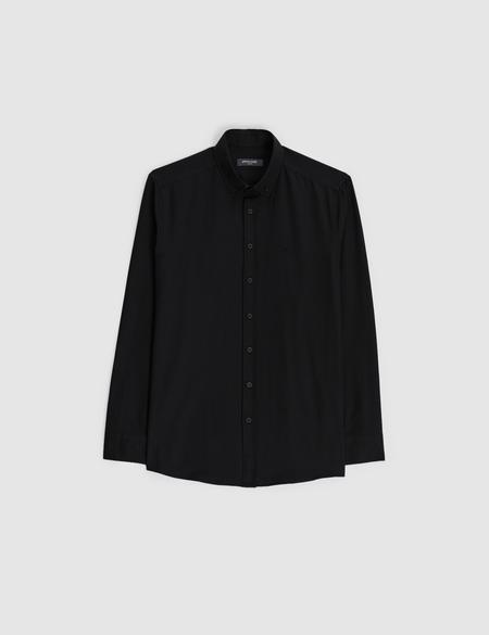 Siyah Oxford Slim Fit Kolay Ütülenebilir Gömlek - 50325365033