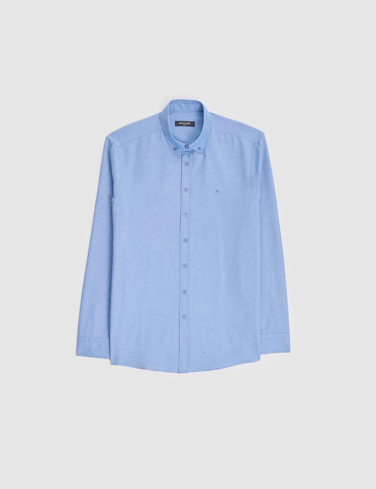 Mavi Oxford Slim Fit Kolay Ütülenebilir Gömlek - 50325365061