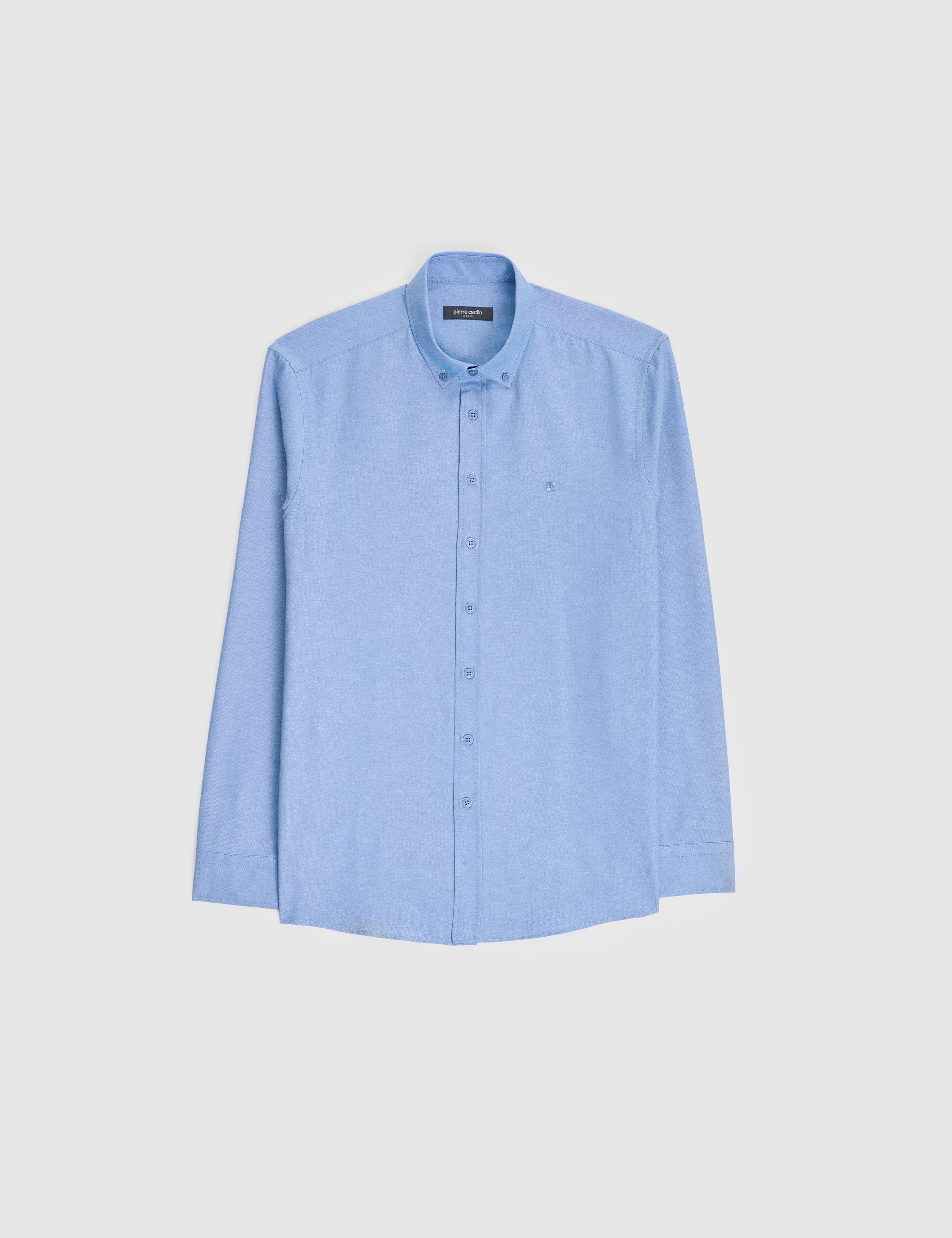 Mavi Oxford Slim Fit Kolay Ütülenebilir Gömlek - Image 6