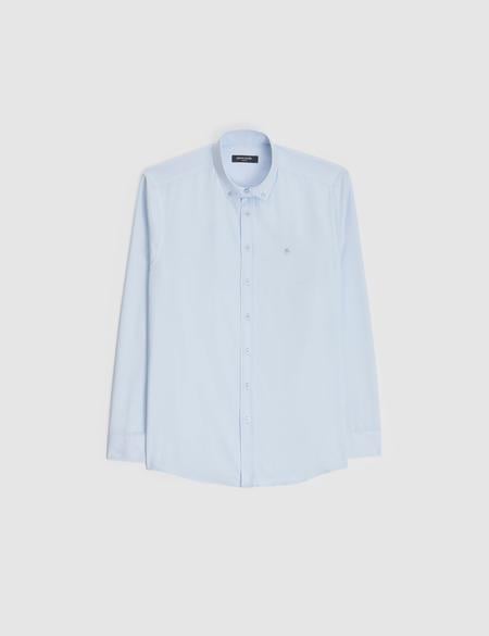Açık Mavi Oxford Slim Fit Kolay Ütülenebilir Gömlek - 50325365014