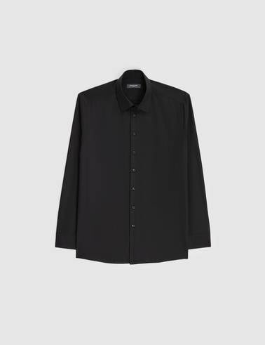 Siyah Regular Fit Uzun Kollu Basic Gömlek