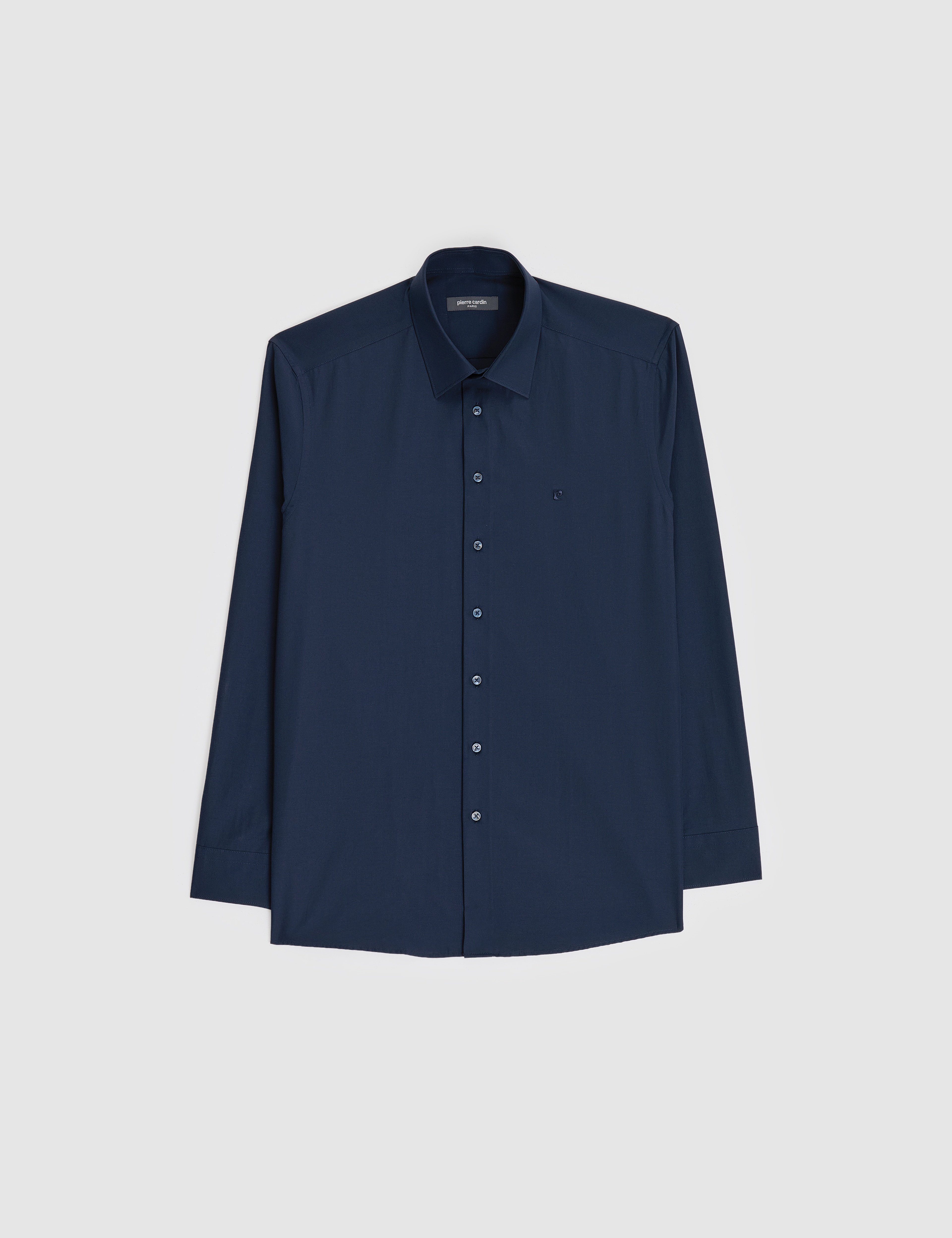 Lacivert Regular Fit Uzun Kollu Basic Gömlek