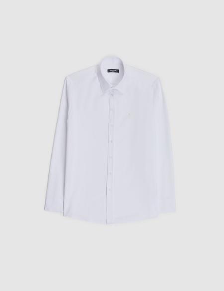 Beyaz Slim Fit Armürlü Uzun Kollu Gömlek - 50325354006