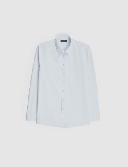 Açık Mavi Slim Fit Armürlü Uzun Kollu Gömlek - 50325354010