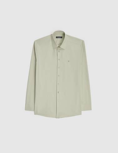 Yeşil Slim Fit Uzun Kollu Basic Gömlek