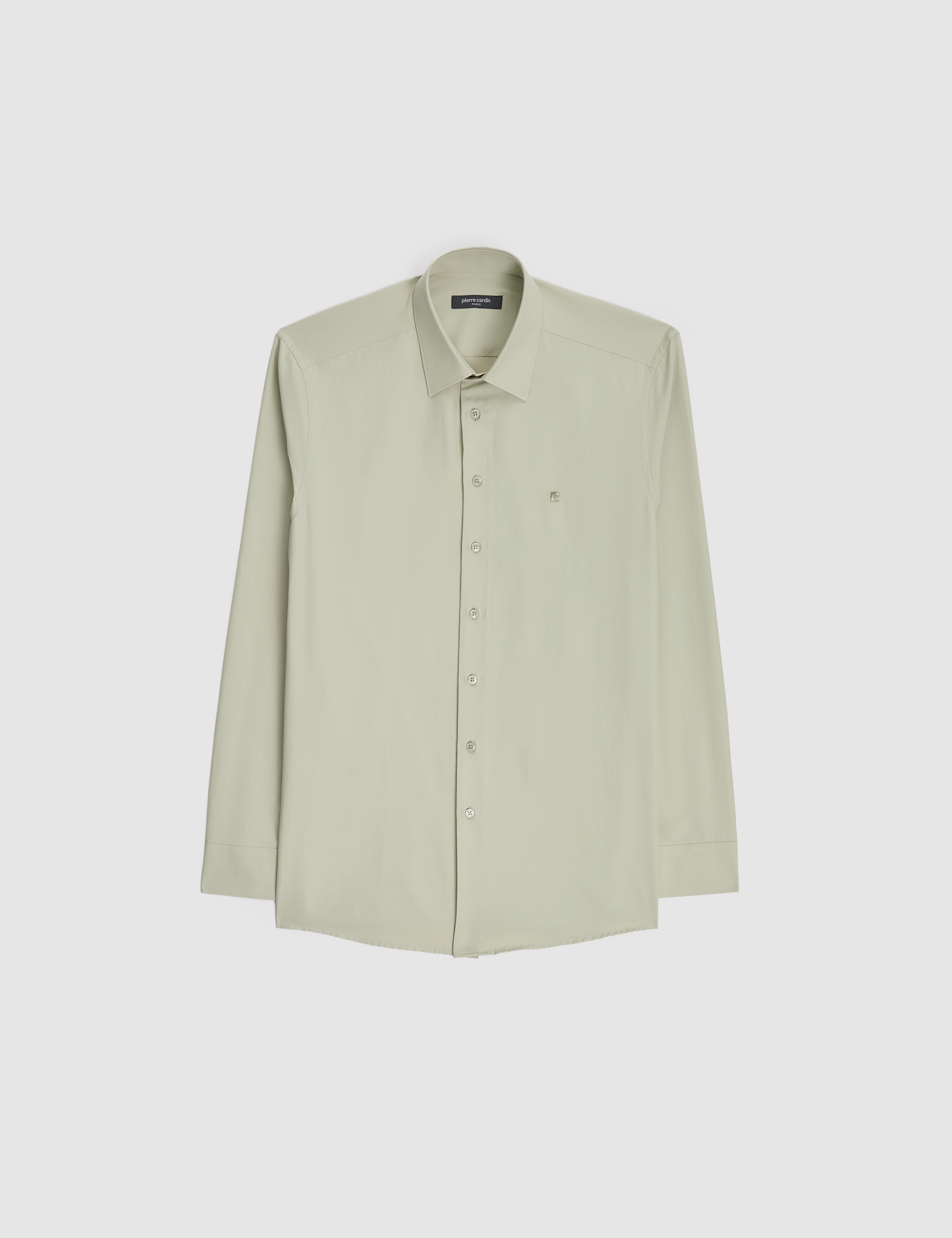Yeşil Slim Fit Uzun Kollu Basic Gömlek - Image 6