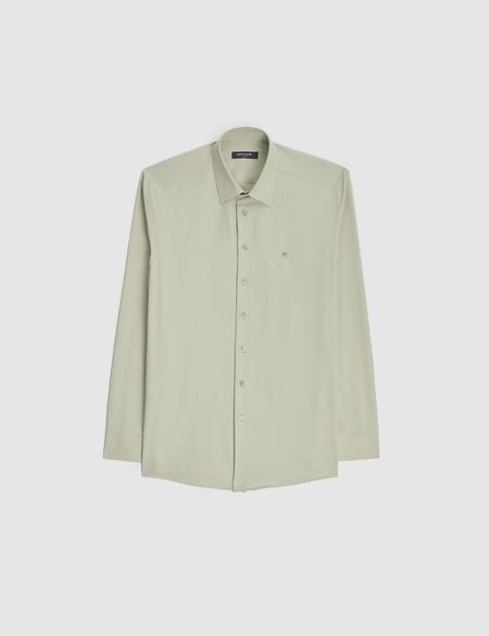 Yeşil Slim Fit Uzun Kollu Basic Gömlek - 50325338053