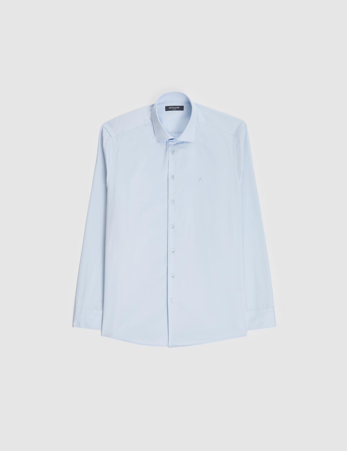 Açık Mavi İtalyan Yaka Slim Fit Basic Gömlek - 50325328001