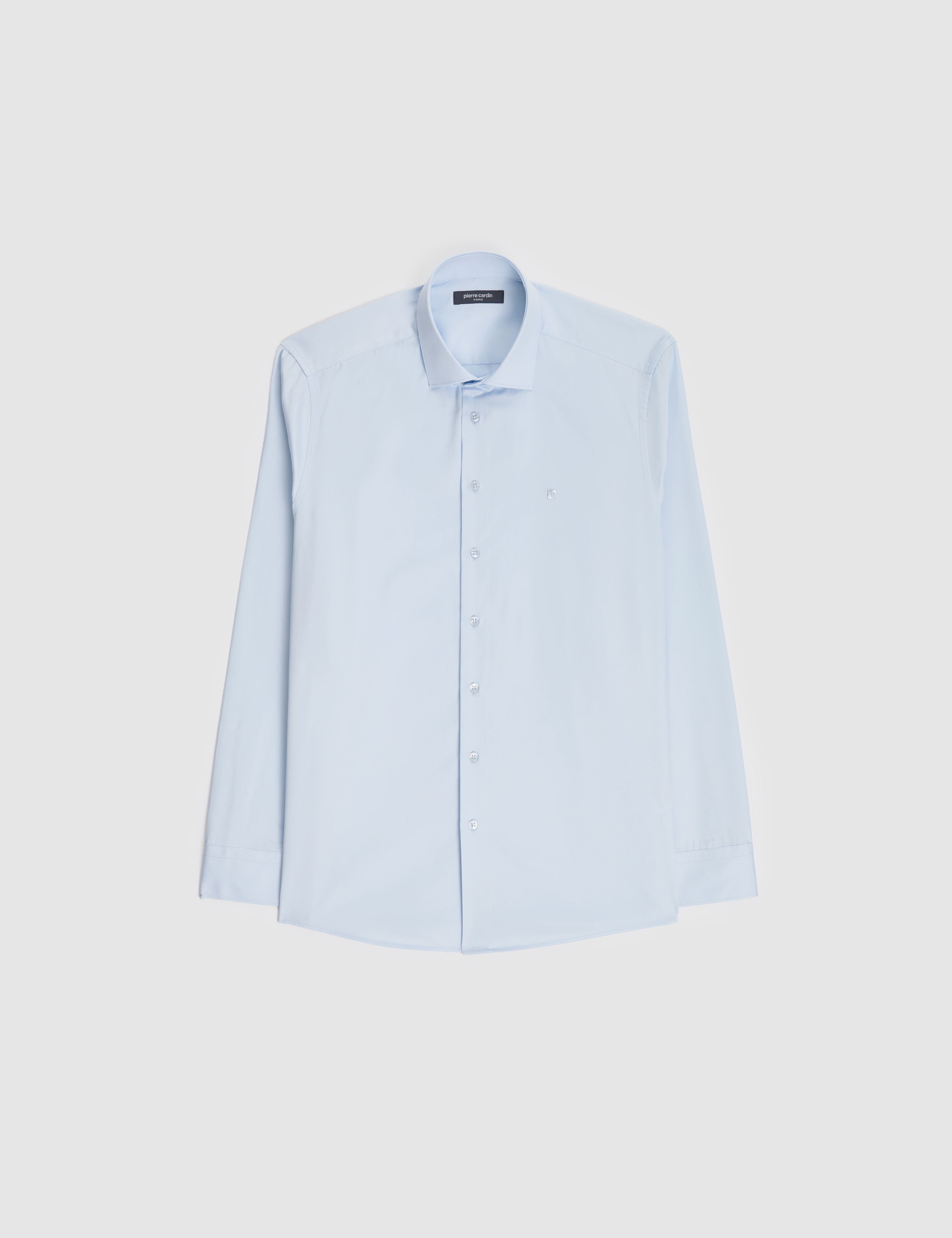 Açık Mavi İtalyan Yaka Slim Fit Basic Gömlek - Image 6