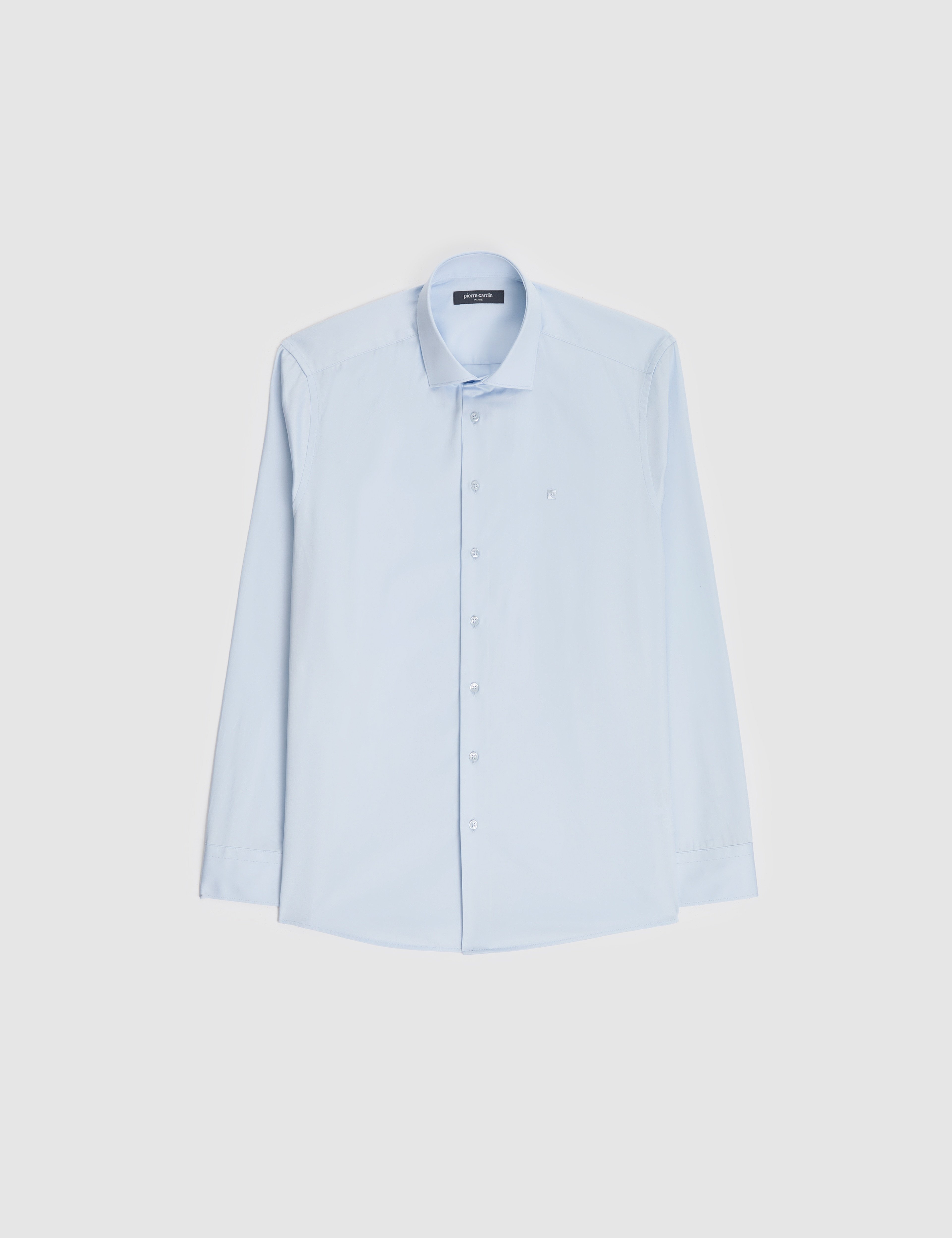 Açık Mavi İtalyan Yaka Slim Fit Basic Gömlek