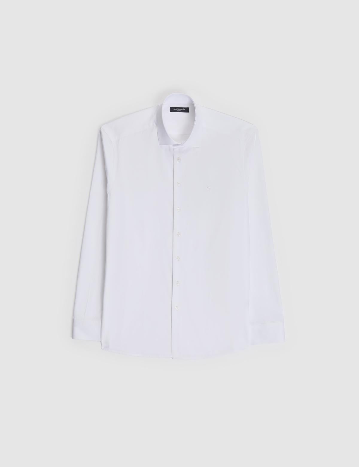 Beyaz İtalyan Yaka Slim Fit Basic Gömlek - 50325328014