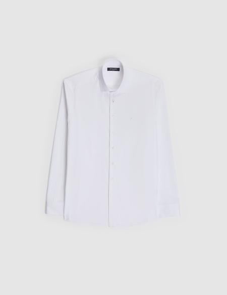 Beyaz İtalyan Yaka Slim Fit Basic Gömlek - 50325328014