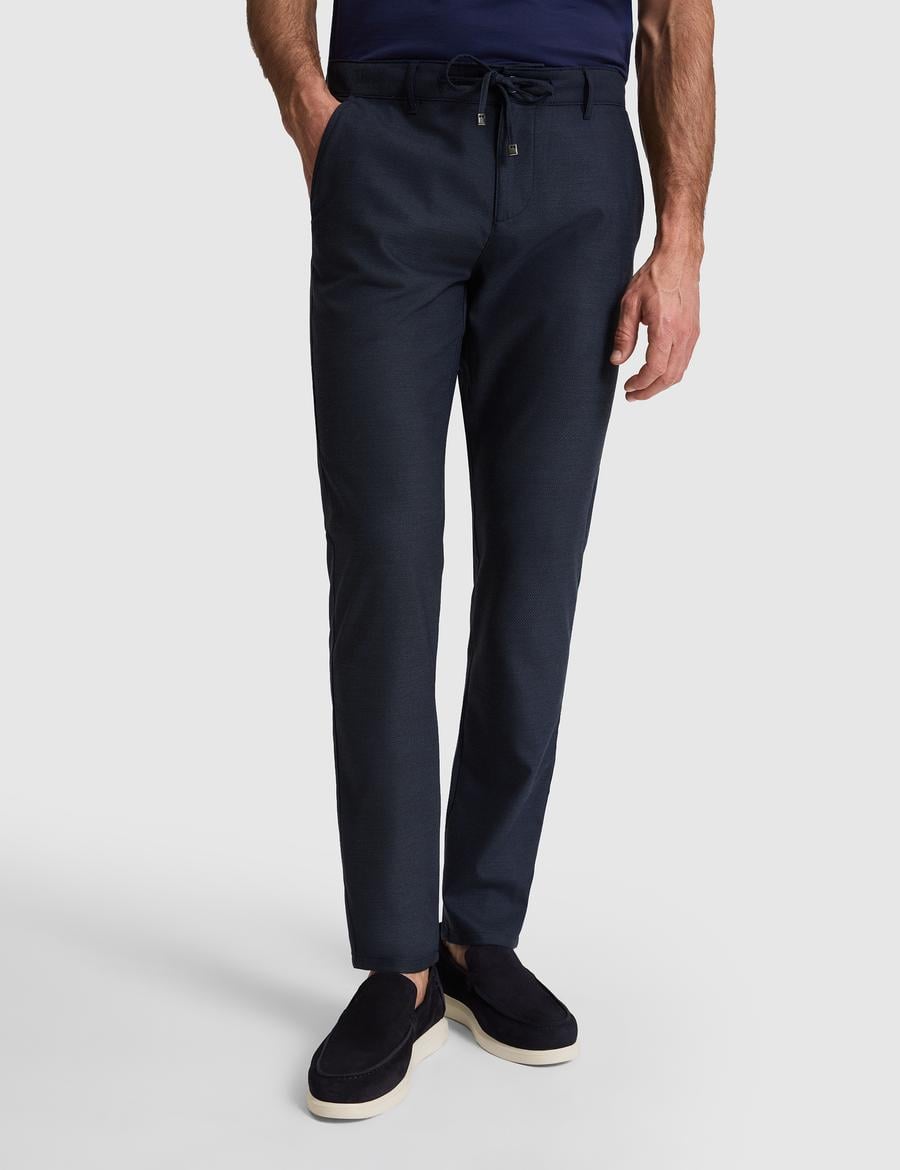 Lacivert Slim Fit Kanvas Pantolon