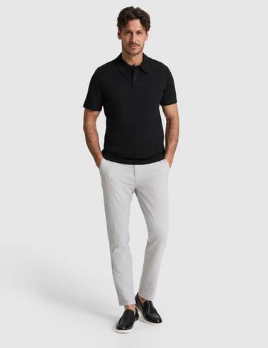 Siyah Regular Fit Düğmeli Polo Yaka Tişört