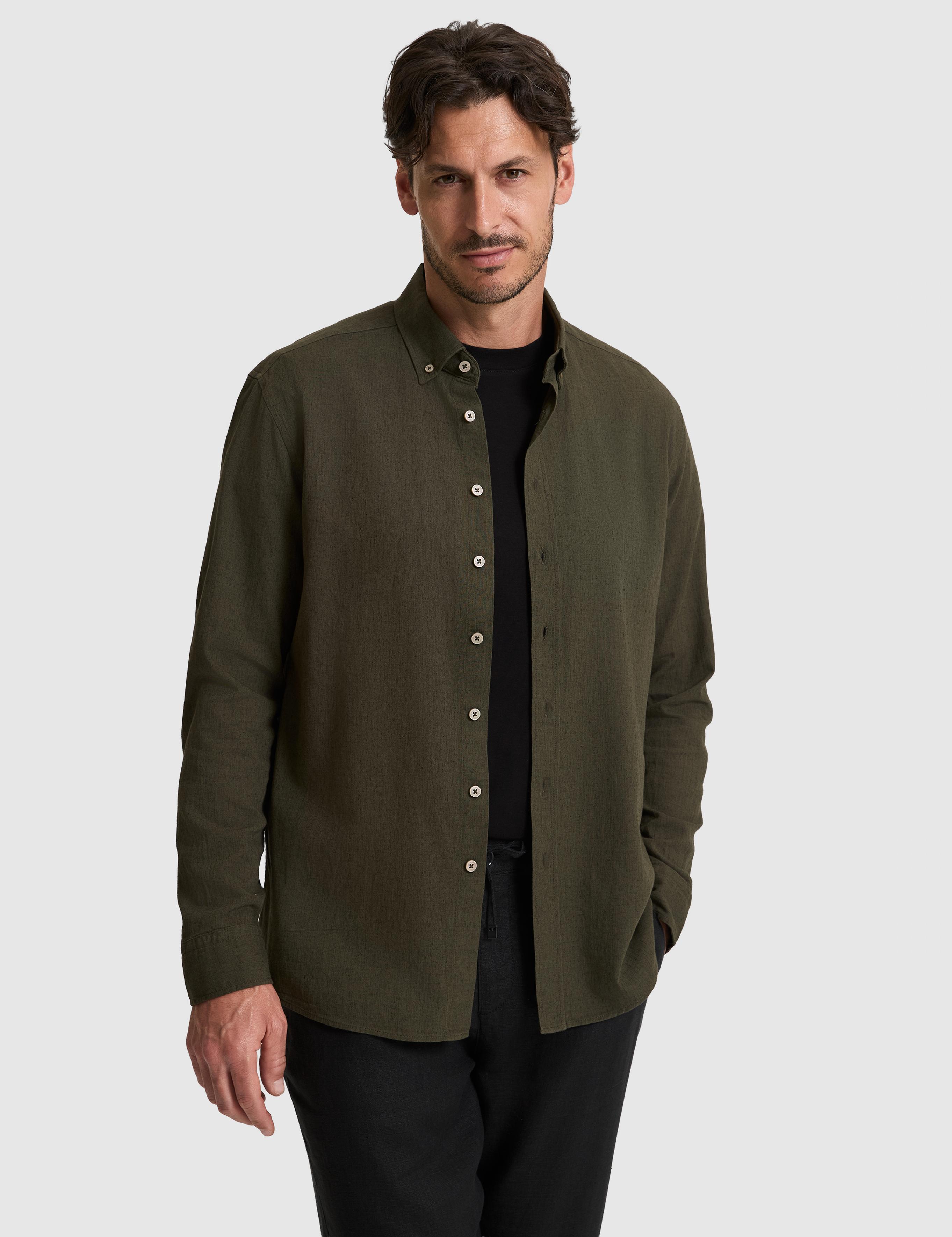 Haki Regular Fit Uzun Kollu Gömlek