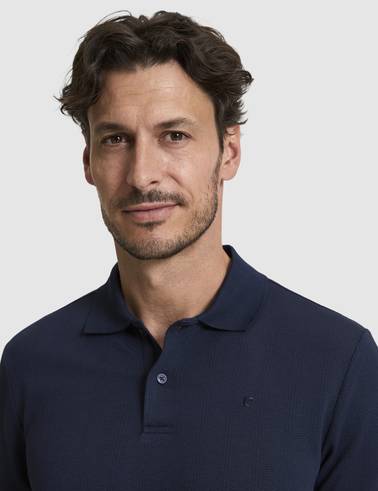 Lacivert Slim Fit Düğmeli Polo Yaka Tişört