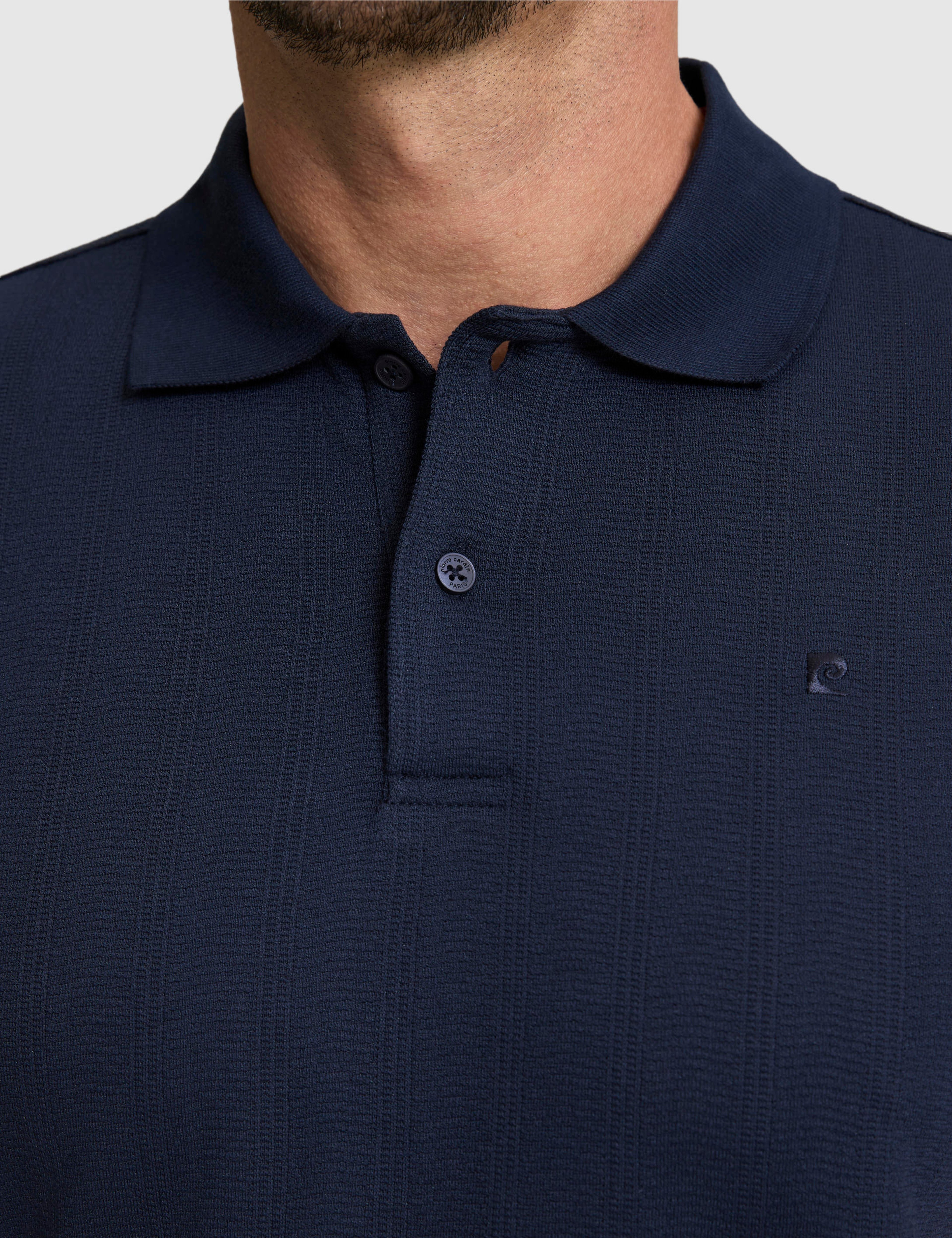 Lacivert Slim Fit Düğmeli Polo Yaka Tişört