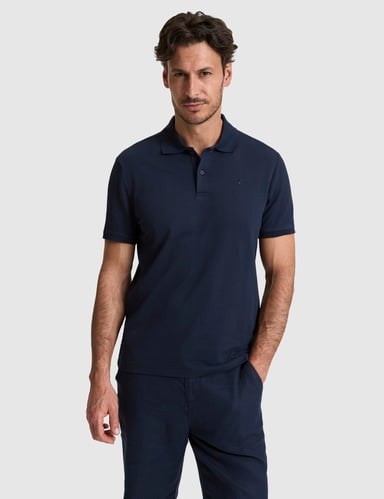 Lacivert Slim Fit Düğmeli Polo Yaka Tişört