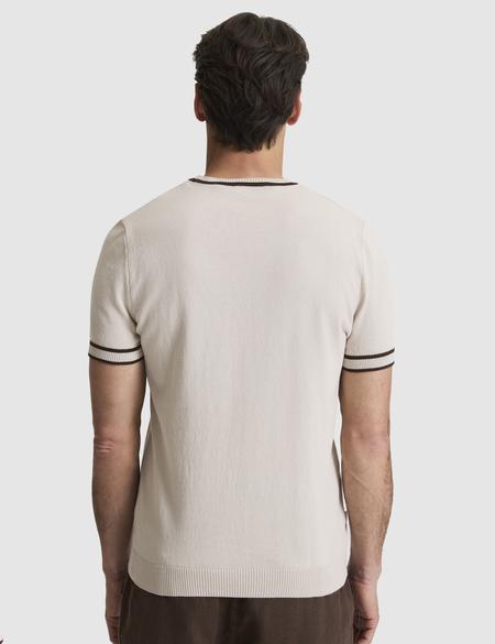 Koyu Bej Slim Fit Bisiklet Yaka Triko Tişört - 50328164023