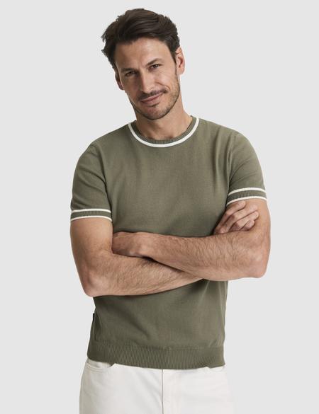 Haki Slim Fit Bisiklet Yaka Triko Tişört - 50328164009
