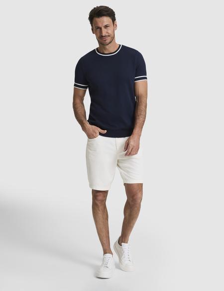 Lacivert Slim Fit Bisiklet Yaka Triko Tişört - 50328164019