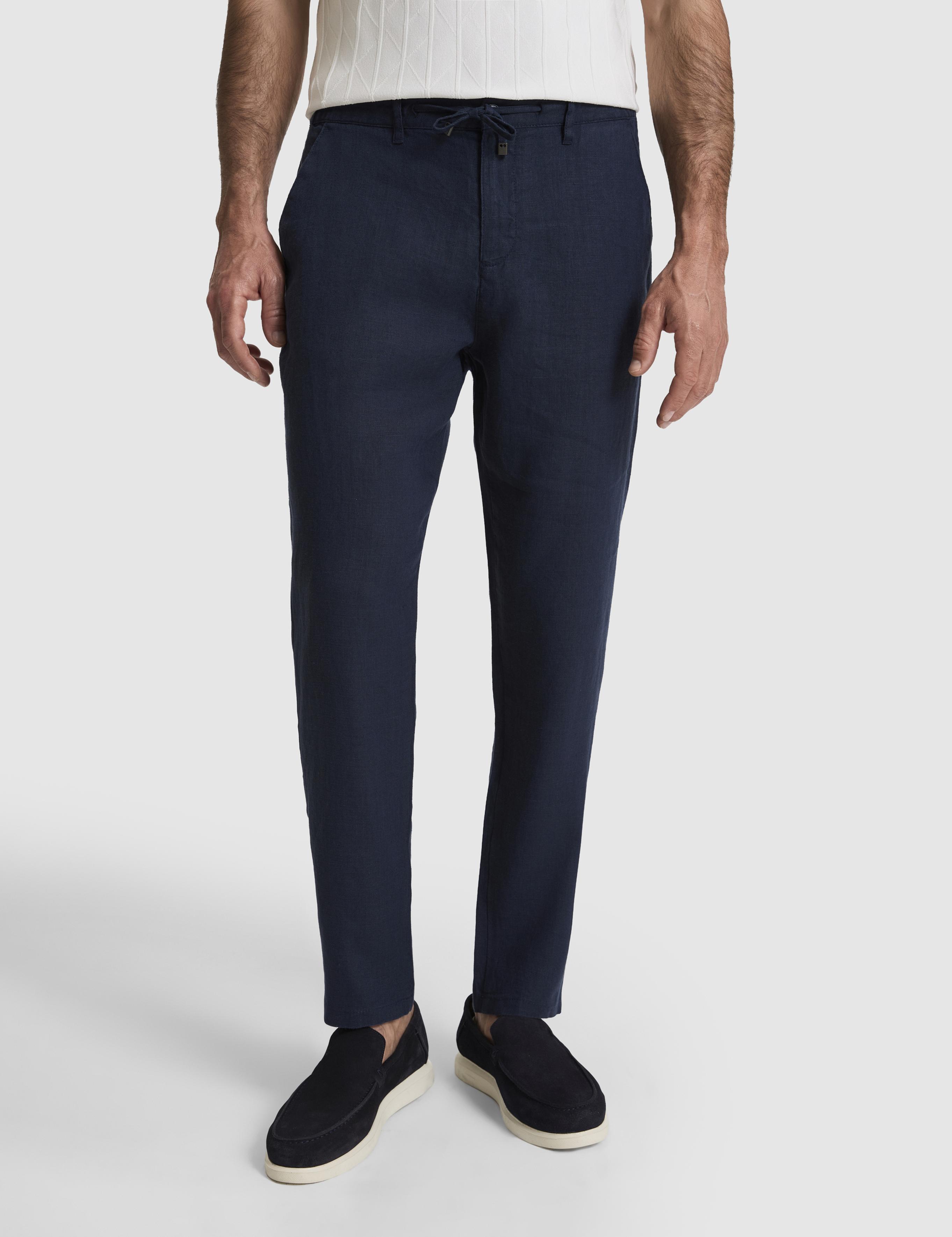 Lacivert Carrot Fit Kanvas Pantolon