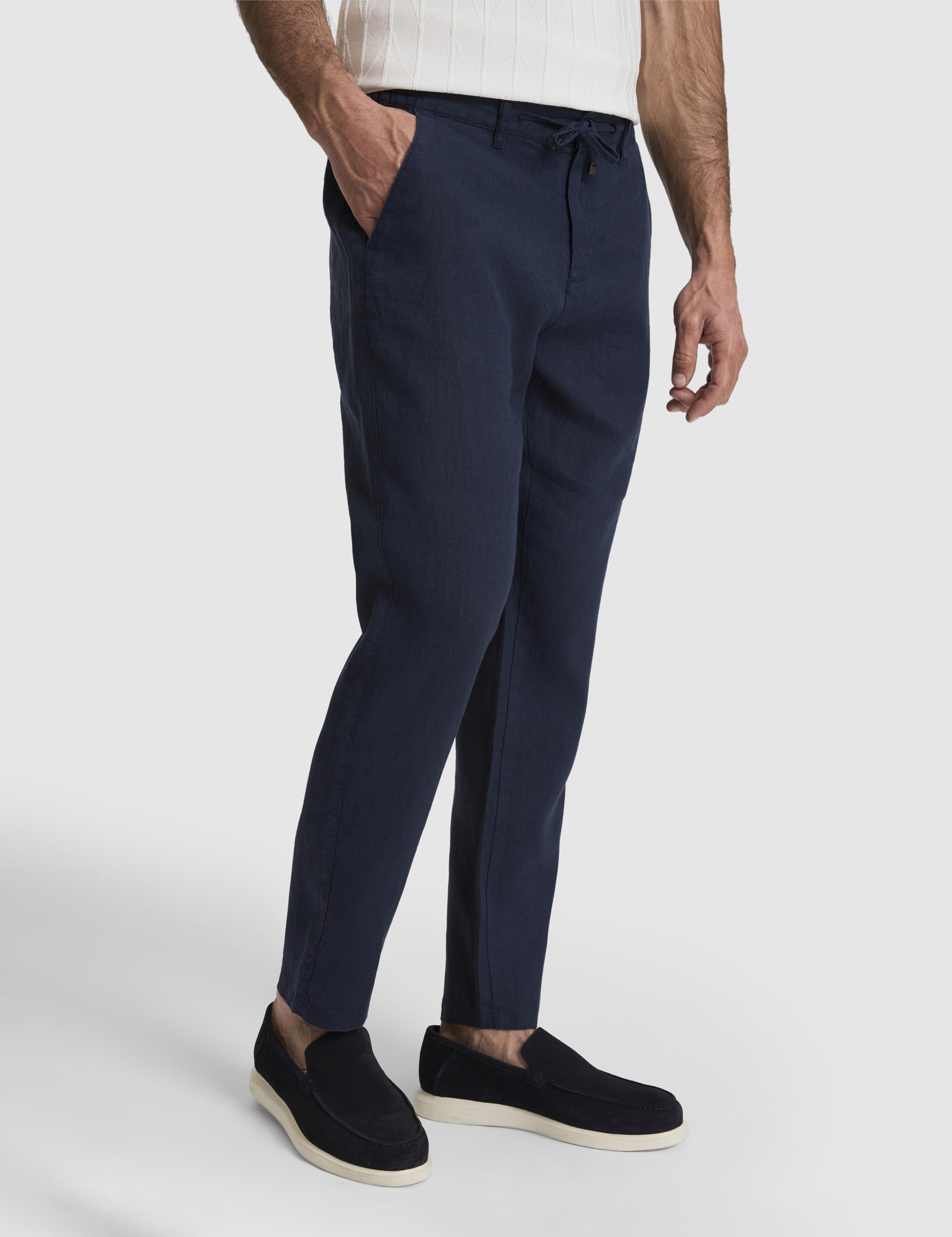 Lacivert Carrot Fit Kanvas Pantolon