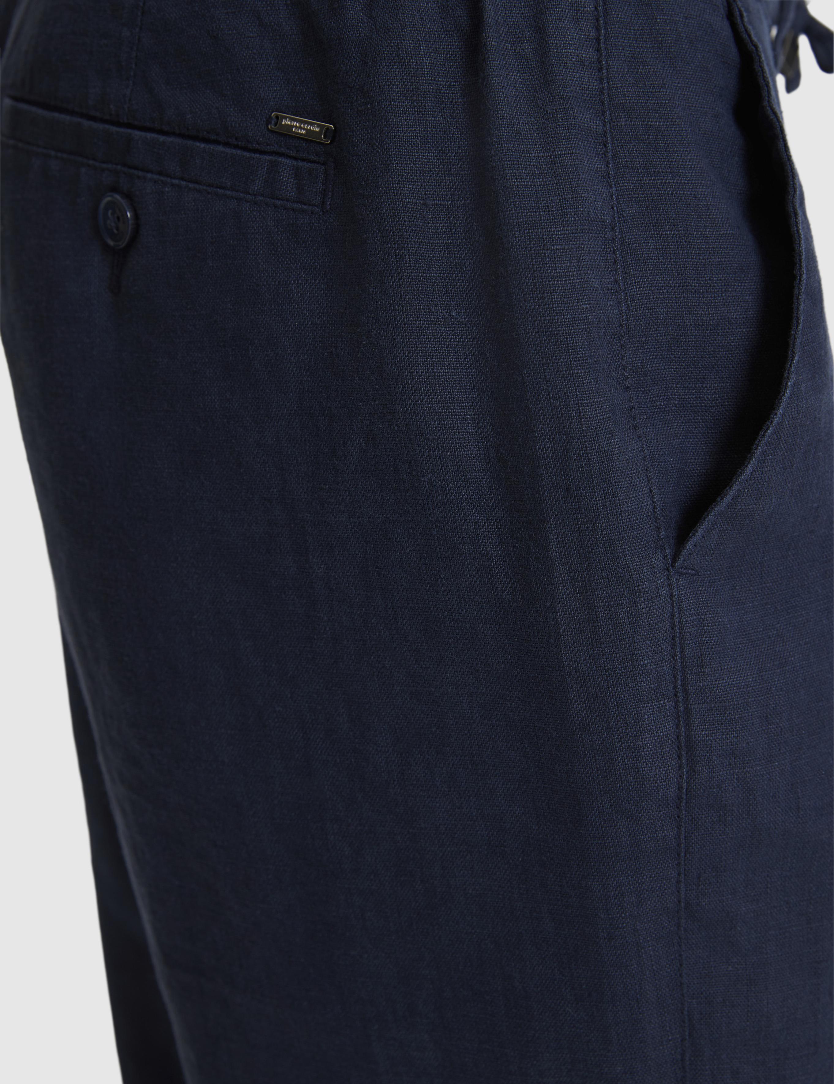Lacivert Carrot Fit Kanvas Pantolon