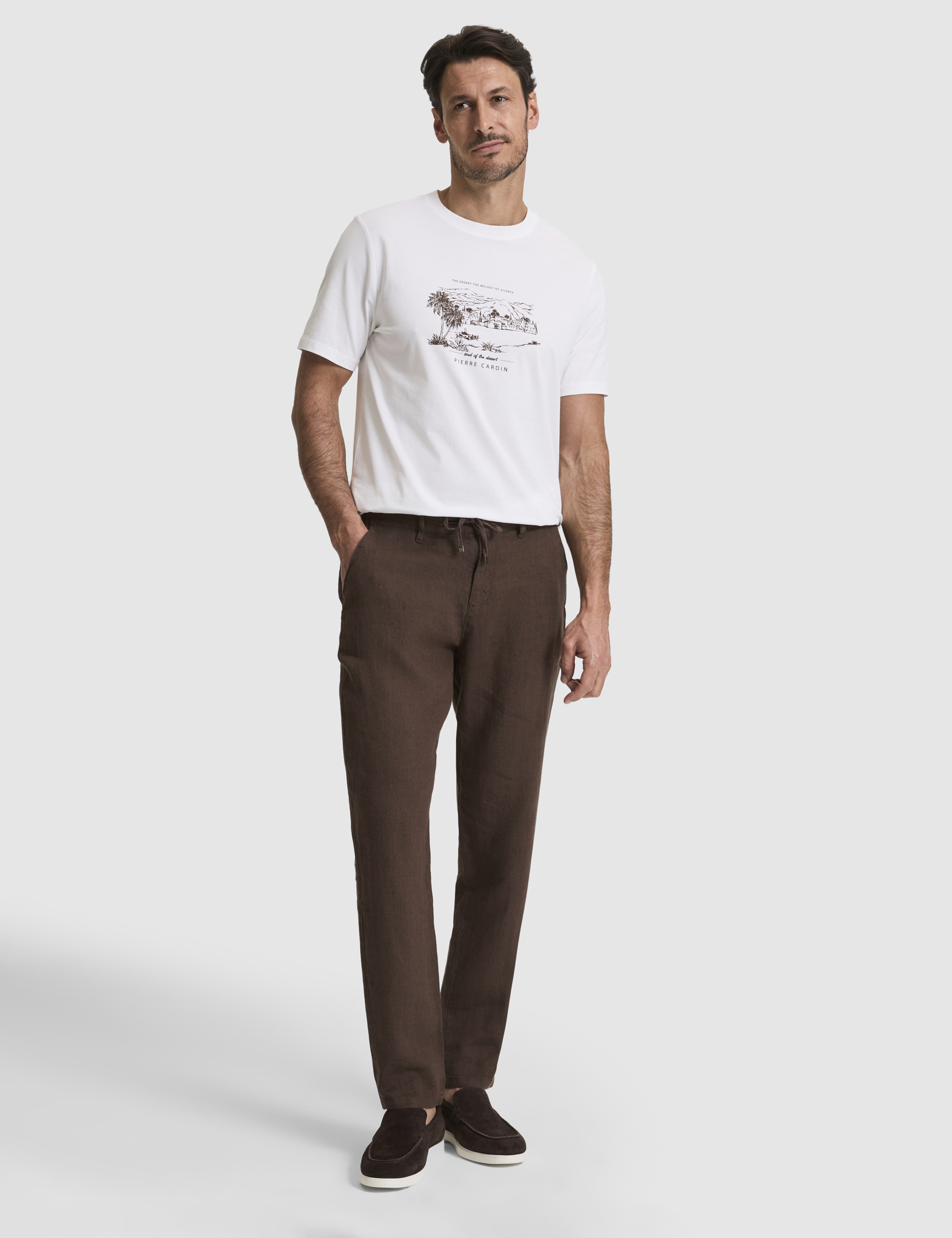 Ekru Regular Fit Bisiklet Yaka Tişört - 50321211001