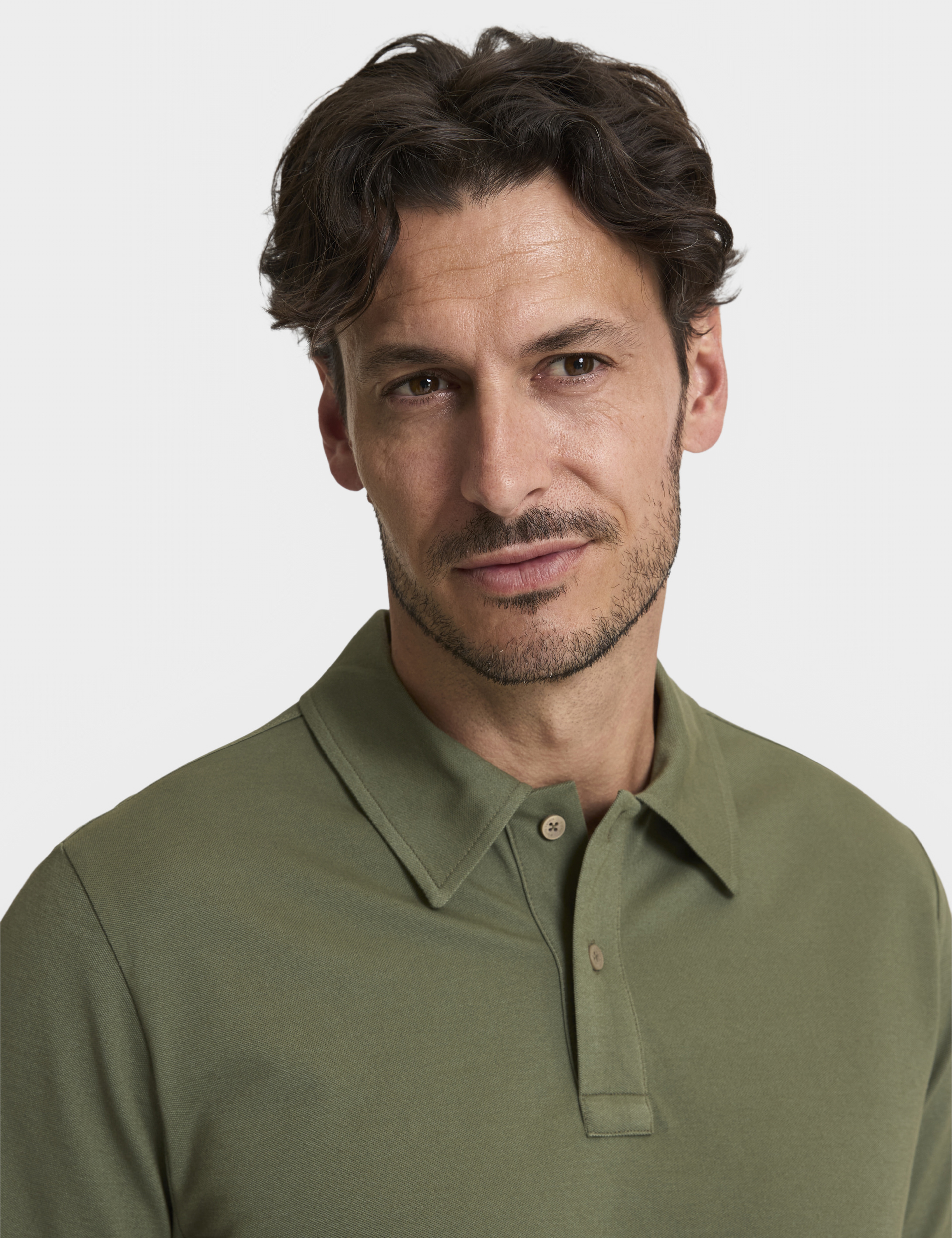 Haki Regular Fit Düğmeli Polo Yaka Tişört - Image 2