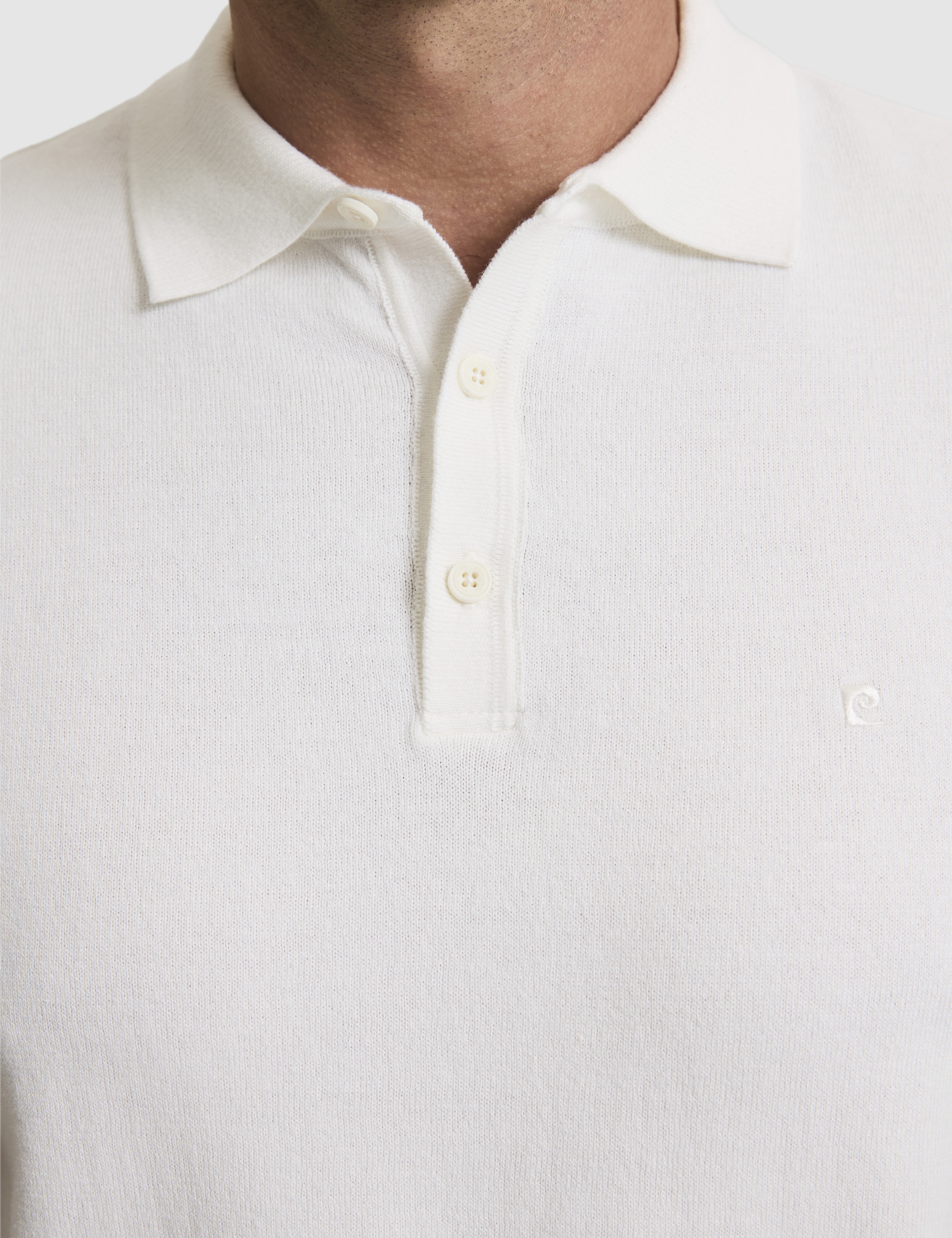 Ekru Slim Fit %100 Pamuk Düğmeli Polo Yaka Triko Tişört - Image 6