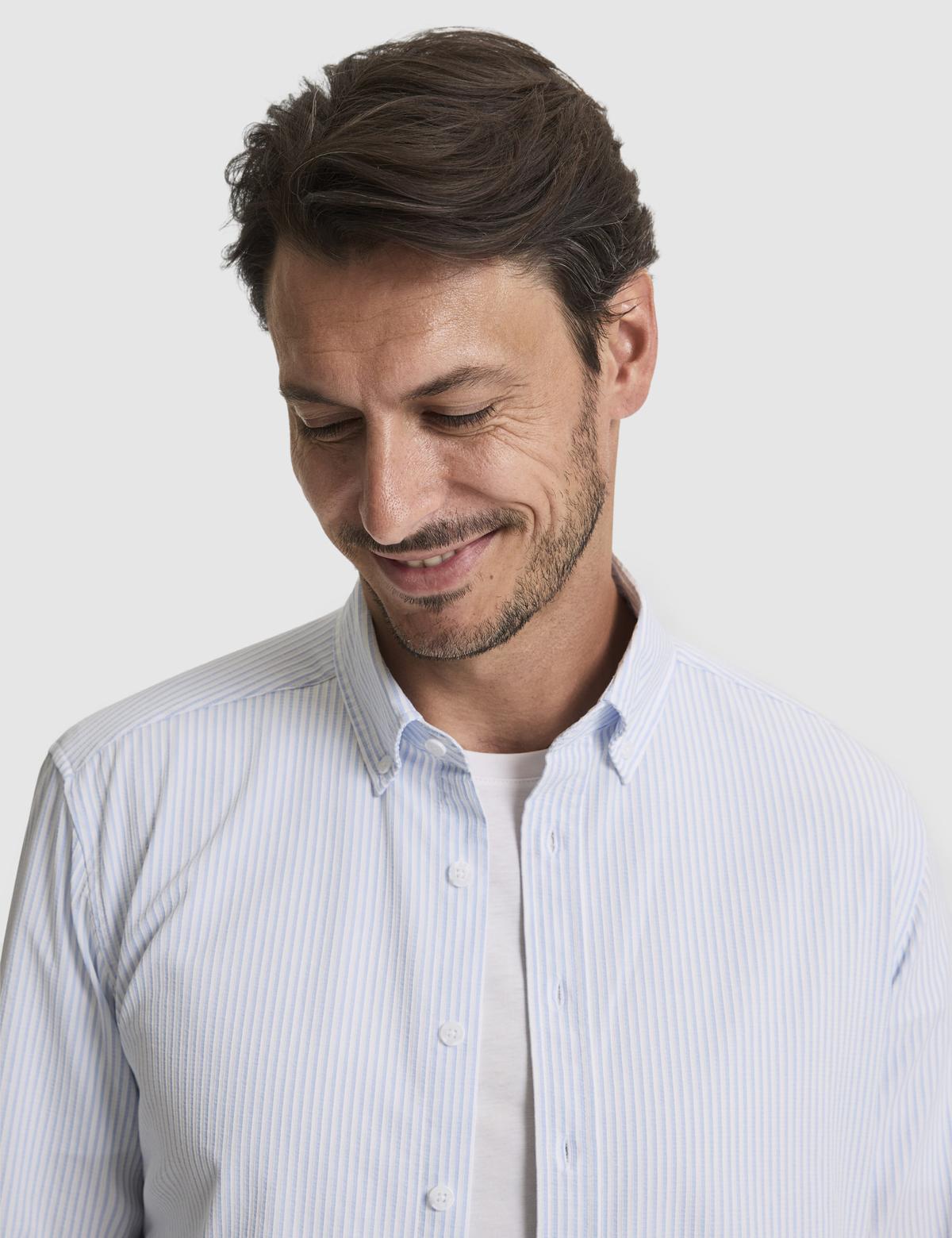 Açık Mavi Slim Fit Uzun Kollu Gömlek - 50320860061