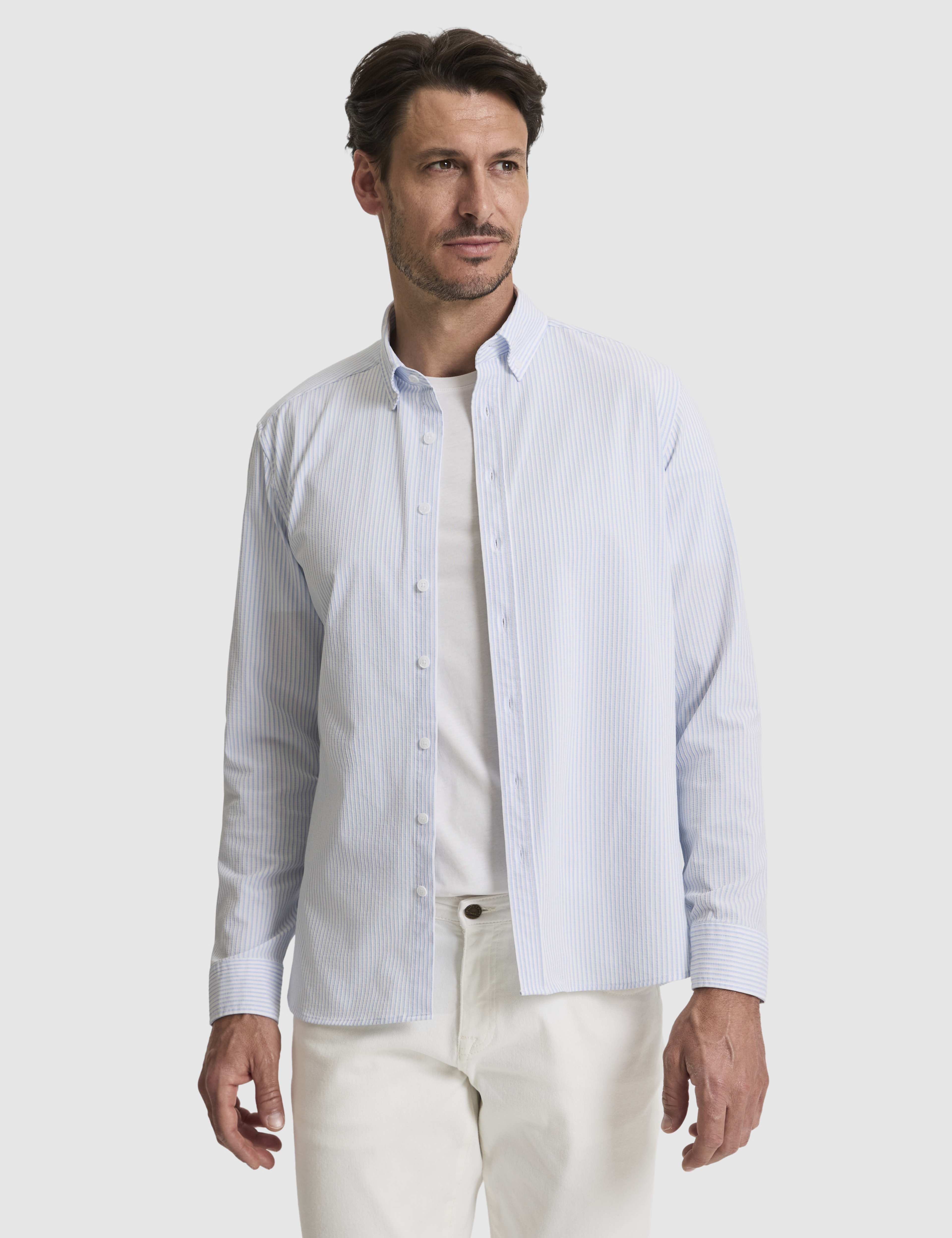 Açık Mavi Slim Fit Uzun Kollu Gömlek